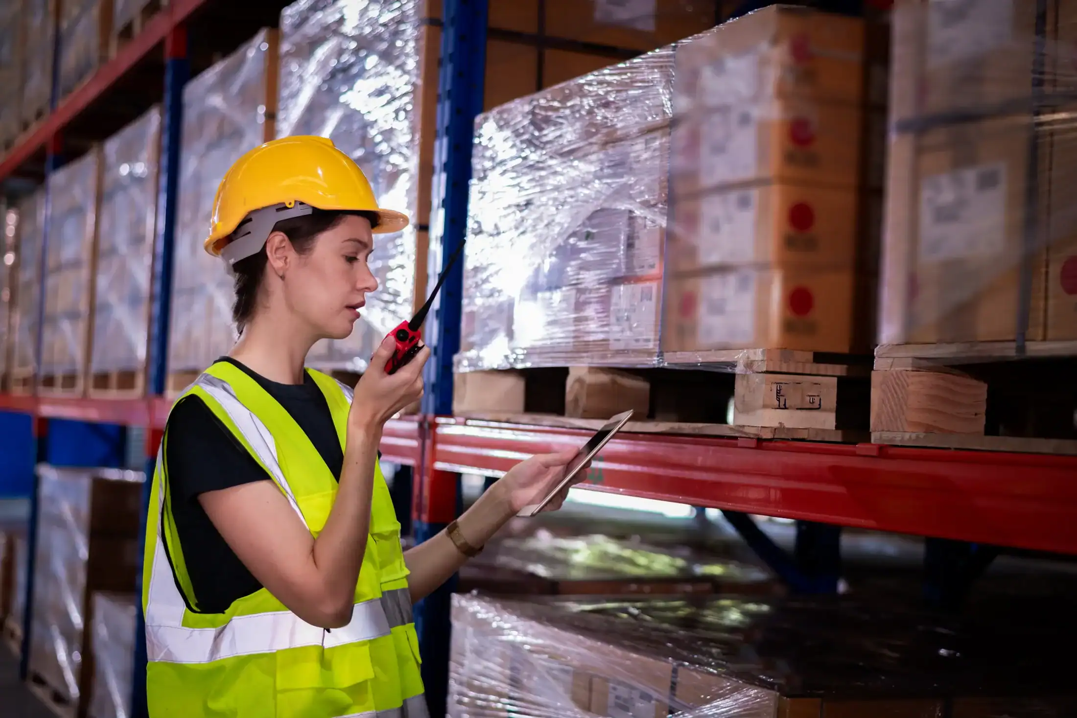 Dangerous goods packaging prepared for freight transport